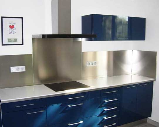 Crédence inox brossé sur mesure